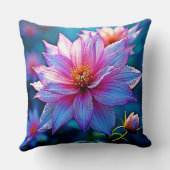 Ethereal鮮やか開花アートワーク クッション (裏面)