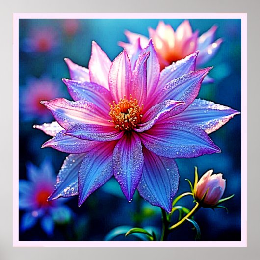 Ethereal鮮やか開花アートワーク ポスター (正面)