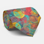 Ethereal黄金の花 – シームレスなフローラ調和 ネクタイ (ロール)