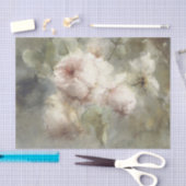 Ethereal、ピンク素晴らしと白のバラ絵画ズ 薄葉紙 (クラフト)