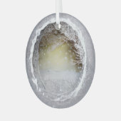 Ethereal 3Dルックウィンターシーン ガラスオーナメント (正面左)