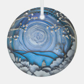 Ethereal 3Dルックウィンターシーン ガラスオーナメント (正面)