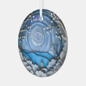 Ethereal 3Dルックウィンターシーン ガラスオーナメント (正面左)