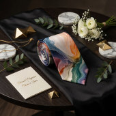 Ethereal Abstract Earth Tone Marble Agate Fluid  ネクタイ