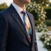 Ethereal Abstract Earth Tone Marble Agate Fluid  ネクタイ