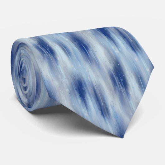 Ethereal Abstract Impressionist Rain Streaks Blue  ネクタイ (ロール)