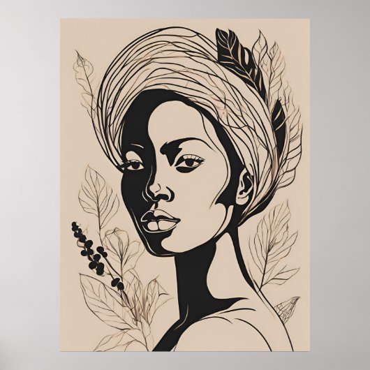 Ethereal African Minimalist Artwork ポスター (正面)