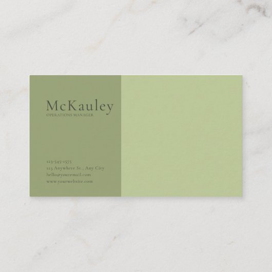 Ethereal Ancient Tree Forest Archway Olive Green 名刺 (裏面)