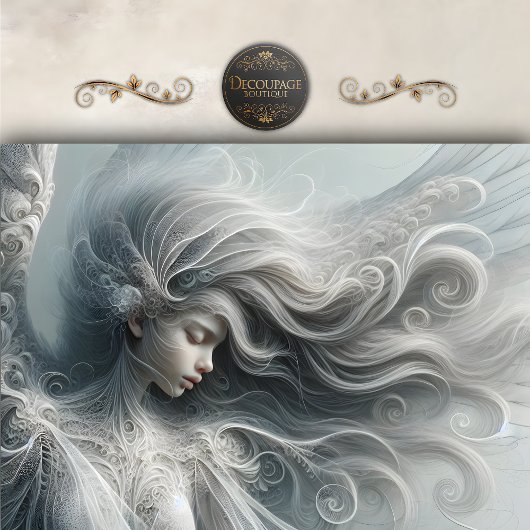 Ethereal Angel Portrait Decoupage 薄葉紙