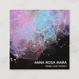 *~* Ethereal AP46マジカルグリッターロゴ抽象芸術QR スクエア名刺