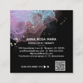 *~* Ethereal AP46マジカルグリッターロゴ抽象芸術QR スクエア名刺 (裏面)