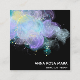 *~* Ethereal AP46金ゴールドグリッターロゴ抽象芸術QR スクエア名刺