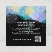 *~* Ethereal AP46金ゴールドグリッターロゴ抽象芸術QR スクエア名刺 (裏面)