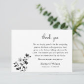 Ethereal Black & White Flowers Orthodox Funeral サンキューカード (スタンド正面)