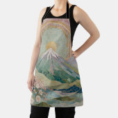 Ethereal Bloom: Pastel Mosaic Volcano in Spring エプロン (インサイチュ)