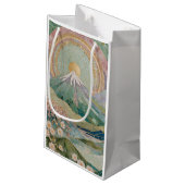 Ethereal Bloom: Pastel Mosaic Volcano in Spring スモールペーパーバッグ (裏面アングル)