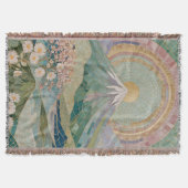 Ethereal Bloom: Pastel Mosaic Volcano in Spring スローブランケット (正面)