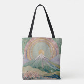 Ethereal Bloom: Pastel Mosaic Volcano in Spring トートバッグ (裏面)