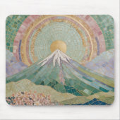 Ethereal Bloom: Pastel Mosaic Volcano in Spring マウスパッド (正面)