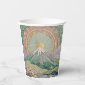 Ethereal Bloom: Pastel Mosaic Volcano in Spring 紙コップ (正面)