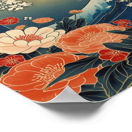 Ethereal Bloom: The Great Wave Reimagined ポスター (角)