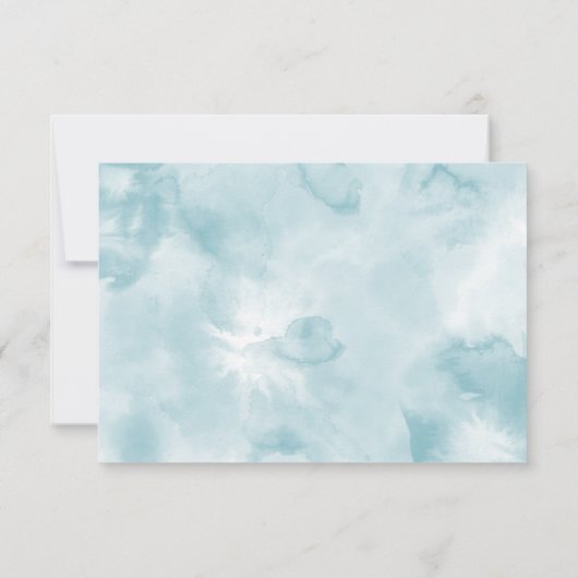 Ethereal Blueと金ゴールドRSVP 出欠カード (裏面)