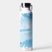 Ethereal Blue and White Winter River ウォーターボトル (正面)