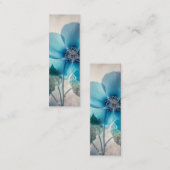 Ethereal Blue Blossomブックマーク スキニー名刺 (正面/裏面)