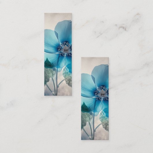 Ethereal Blue Blossomブックマーク スキニー名刺 (正面/裏面)