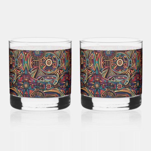 Ethereal Blue "Chronicle of the Ancients" Rocks Gl ウイスキーグラス (正面)