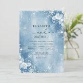 Ethereal Blue Floral Frost Wedding 招待状 (スタンド正面)