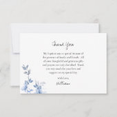 Ethereal Blue Flowers Orthodox Christian Baptism   サンキューカード (正面)