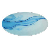 Ethereal Blue Liquid Art Swirls カッティングボード (角)