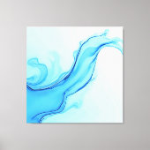 Ethereal Blue Liquid Art Swirls キャンバスプリント (正面)