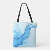 Ethereal Blue Liquid Art Swirls トートバッグ (裏面)