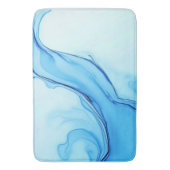 Ethereal Blue Liquid Art Swirls バスマット (正面縦)
