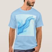 Ethereal Blue Liquid Art Swirls Tシャツ (正面)