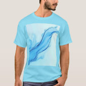 Ethereal Blue Liquid Art Swirls Tシャツ (正面)