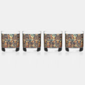 Ethereal Blue "Mesoamerican Motif" 12ozロックグラス ウイスキーグラス (左)