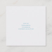 Ethereal Blue Mountain Floral Gold Frame Serene スクエア名刺 (裏面)