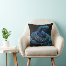 Ethereal Blue Serpent | Mystic Fantasy Snake Decor クッション