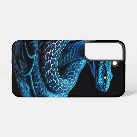 Ethereal Blue Serpent | Mystic Fantasy Snake Samsu Samsung Galaxyケース (裏面横)