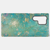 Ethereal Blue Sky and Botanical Pattern Phone Case Samsung Galaxyケース (裏面横)