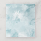 Ethereal Blue Waterカラー金ゴールドグリッター結婚 プレイスカード (内部開封)