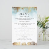 Ethereal Blue Water Colorの金ゴールド結婚メニュー (スタンド正面)