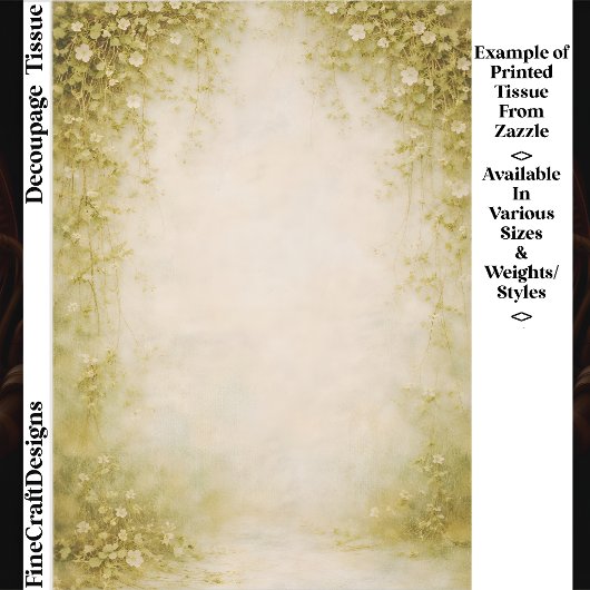 Ethereal Botanical Background FH7 Decoupage 薄葉紙