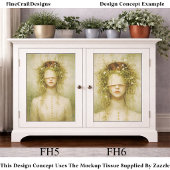 Ethereal Botanical Blindfold Woman FH6 Decoupage 薄葉紙
