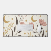 Ethereal Botanical Moonlit Pattern -フローラ デスクマット (キーボード&マウス)