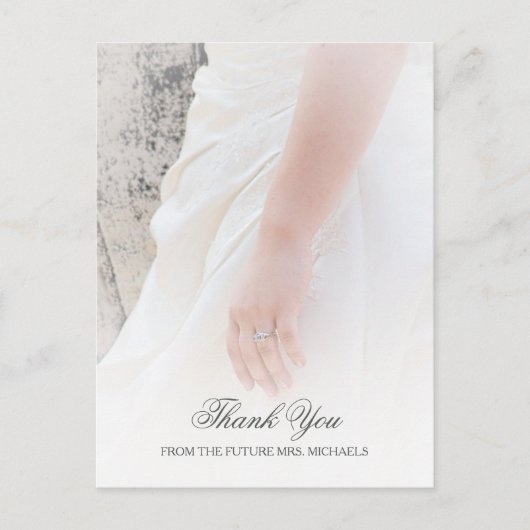 Ethereal Brides Hand Photoブライダルシャワーありがとう ポストカード (正面)