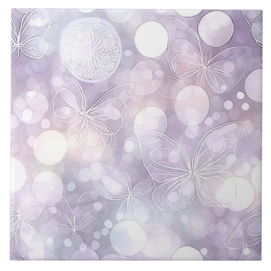 Ethereal Butterfly Glow Lavender ID1184a タイル (正面)